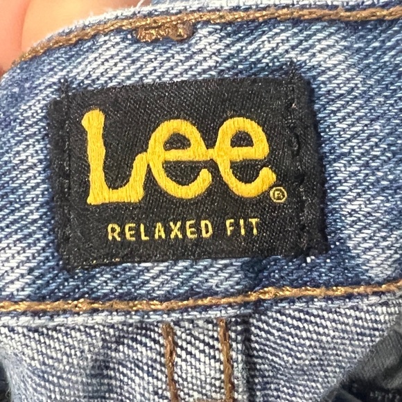 Lee Blue Denim Jeans Mens Pants Distressed Cowboy - Picture 9 of 10